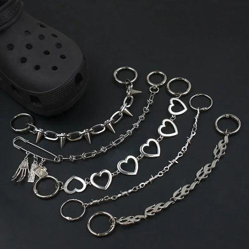 2026 Hot New Designer Shoe Charms Chain Fashion Gift Punk Pendant Metal Buckle Hip Hop Shoe Decoration Accessories For Gift