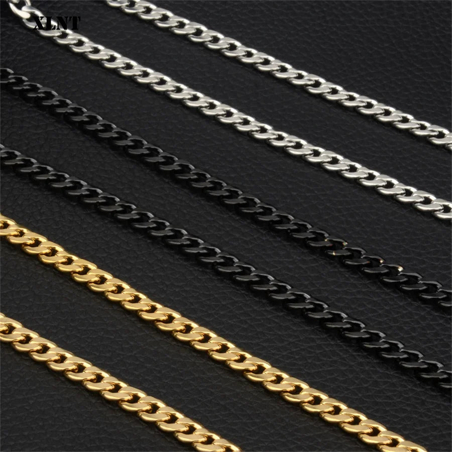 Stainless Steel Chain Necklace Long Hip Hop for Women Men on The Neck Fashion Jewelry Gift Accessories Silver Color Choker