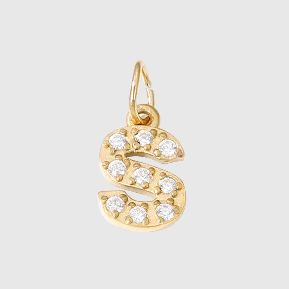 Letter Charm Pendant Necklace — Gold Iced