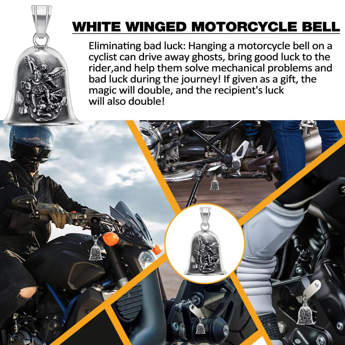 Saint Michael Archangel Exorcism Moto Bell Car Pendant