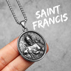 St. Francis Cross Pendant — Stainless Steel