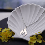 Kinitial Stainless Steel Men's Flame Pendant Necklace Punk Fashion Fire Charm Necklace Jewelry Gift Wholesale