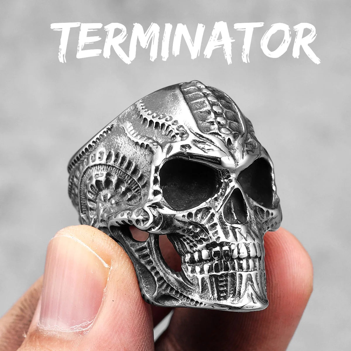 Various Skull Rings 316L Stainless Steel Men Skulls Ring Simple Skeleton Punk Rock Party for Rider Male Friend Jewelry Best Gift