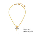 Butterfly Blade Snake Chain Necklace — Gold