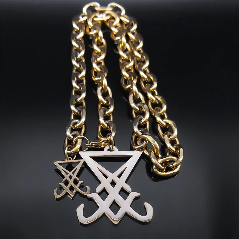 Lucifer Sigil Pendant Necklace — Stainless Steel