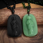 Exquisite Buddhist Imitation Jade Pendant Necklace For Men Women Religious Personality Amulet Buddha Necklace Accessories Gift