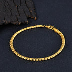 18K Gold Link Chain Bracelet Stainless Steel 4MM