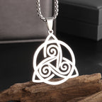 Celtic Witch Knot Pendant Necklace — Steel