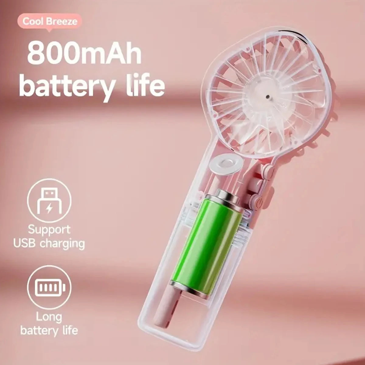 Handheld Mini Fan Air Conditioner USB Rechargeable Portable Mist Cooler Cooling Spray Humidifier Fan for