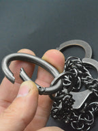 Biker Jeans Waist Chain Keychain — Black-Tone 10mm Carabiner