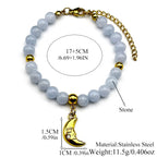 Moon Gold Bracelet Natural Stone Crescent Godness