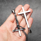 Inverted Cross Pendant — Stainless Steel