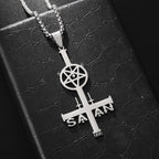Inverted Cross Stainless Steel Pendant Necklace