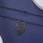 Skyrim Wolf Amulet Cut Out Pendant Necklace Men Women Stainless Steel Hip Hop Box Chain Necklaces Animal Jewelry Birthday Gift