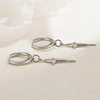 Punk Earring Mens Cross Single Spike Stainless Steel Stud Earrings Guys Jewelry Rock Hip Hop Party Jewelry Unisex