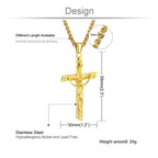 St. Benedict Exorcism Cross Pendant Necklace — Stainless Steel