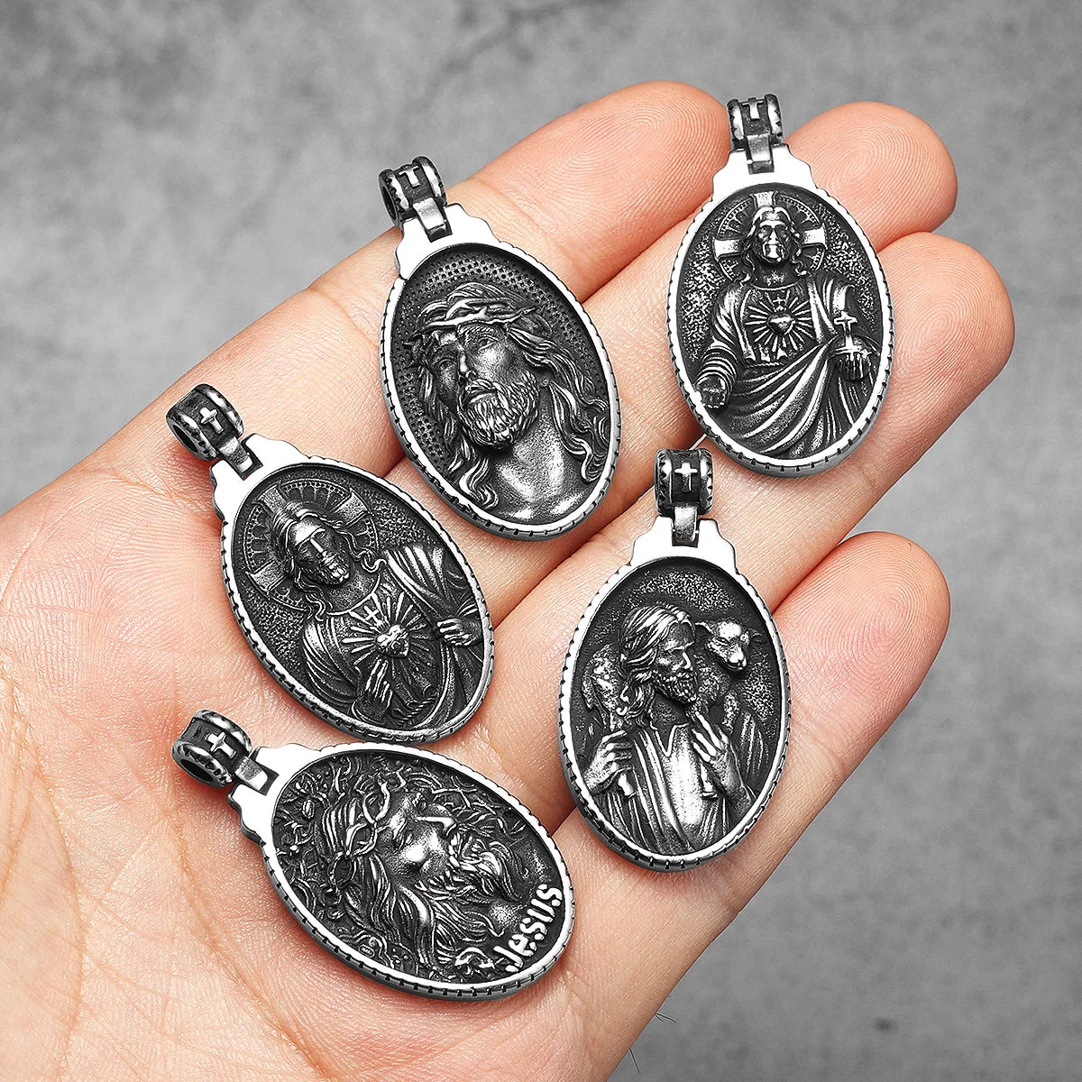 Jesus Pendant Necklace — Stainless Steel