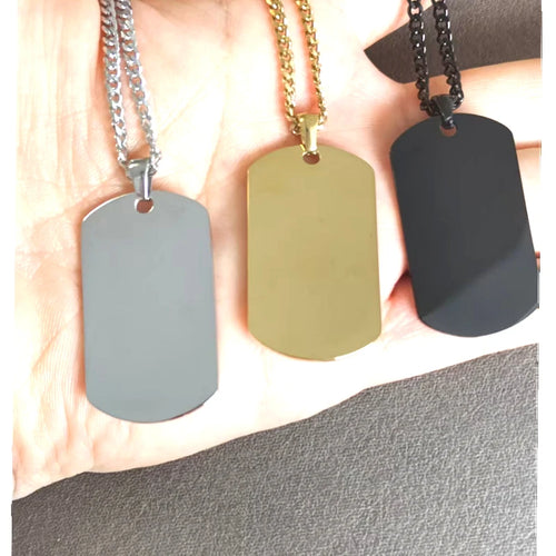10pcs Dog Tag Necklaces for Men Boys, Military Dogtags Pendant,Black Silver Color Stainless Steel Collar Gift for Him