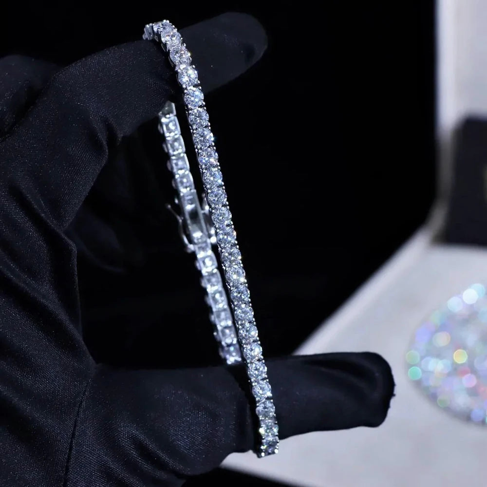 High Quality Iced Out Bling 5A Cubic Zirconia 3MM Tennis Chain Bracelet Hip Hop Mens Women Engagement Luxury Jewlery