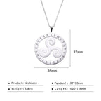 Celtic Triskele Crescent Moon Pendant Necklace — Stainless Steel