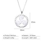 LIKGREAT Viking Celtic Moon Pendant Necklace Crescent Spiral Triskele Triangle Necklace Amulet Stainless Steel Men Women Jewelry