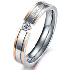 4mm Simple Smooth Women Rings Black Stainless Steel Men Rings Birthday Gifts Rings for men