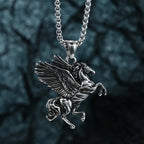 Stainless Steel Greek Winged Horse Pendant Necklace