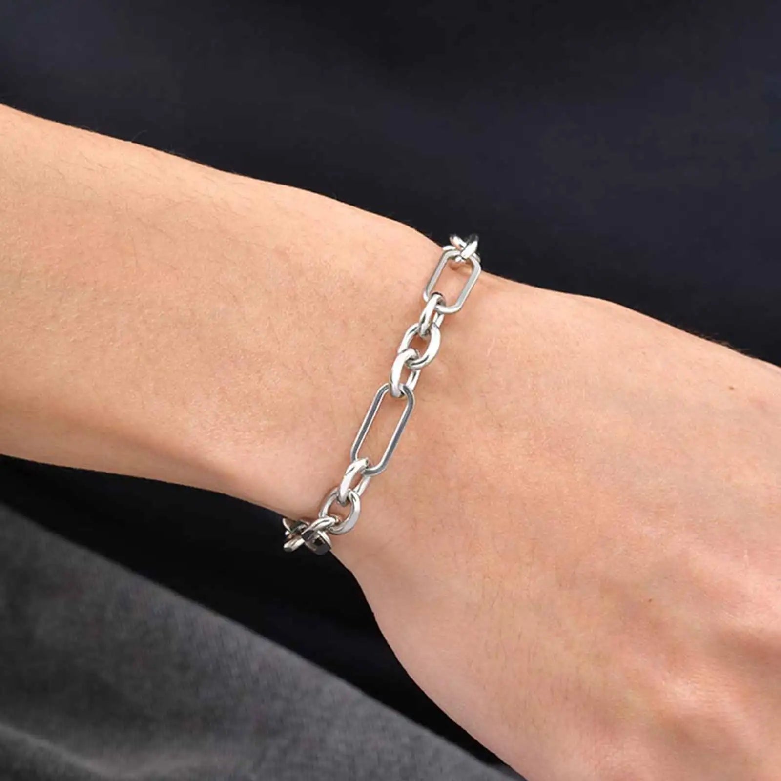 Silver Link Chain Bracelet — Stainless Steel
