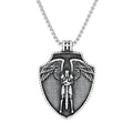 Cross Steel Pendant Vintage Michael's Shield Punk