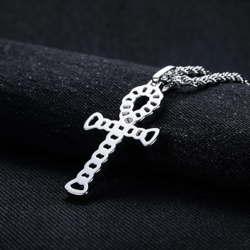 Iced Out Cross Pendant — 925 Silver VVS
