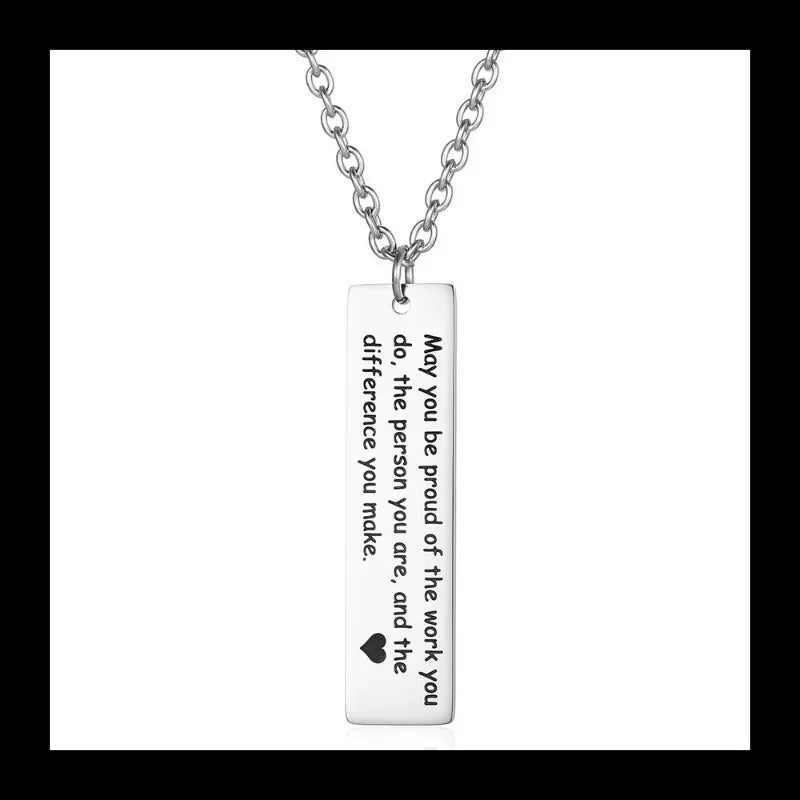 Square Brand Letter Pendant — Stainless