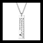 Square Brand Letter Pendant — Stainless