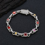 Gold Iced Out Heart Cuban Chain Necklace Colorful