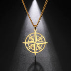 Compass Pendant Necklace — Multiple Metal Finishes
