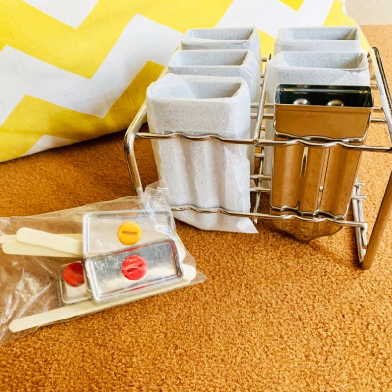 Stainless Steel Popsicle Mold Rack Ice Lolly Mold Frozen Lolly Popsicle Maker Homemade Ice Cream Mold with Popsicle