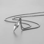 3D Thunder Lighting Pendant Necklace for Men Women Stainless Steel Neck Chains Geometric Rhombic Charm Hip Hop Sweater Necklace