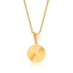 Sunburst Round Disc Pendant — Gold