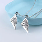 King & Queen Split Poker Card Matching Necklace — Stainless Steel