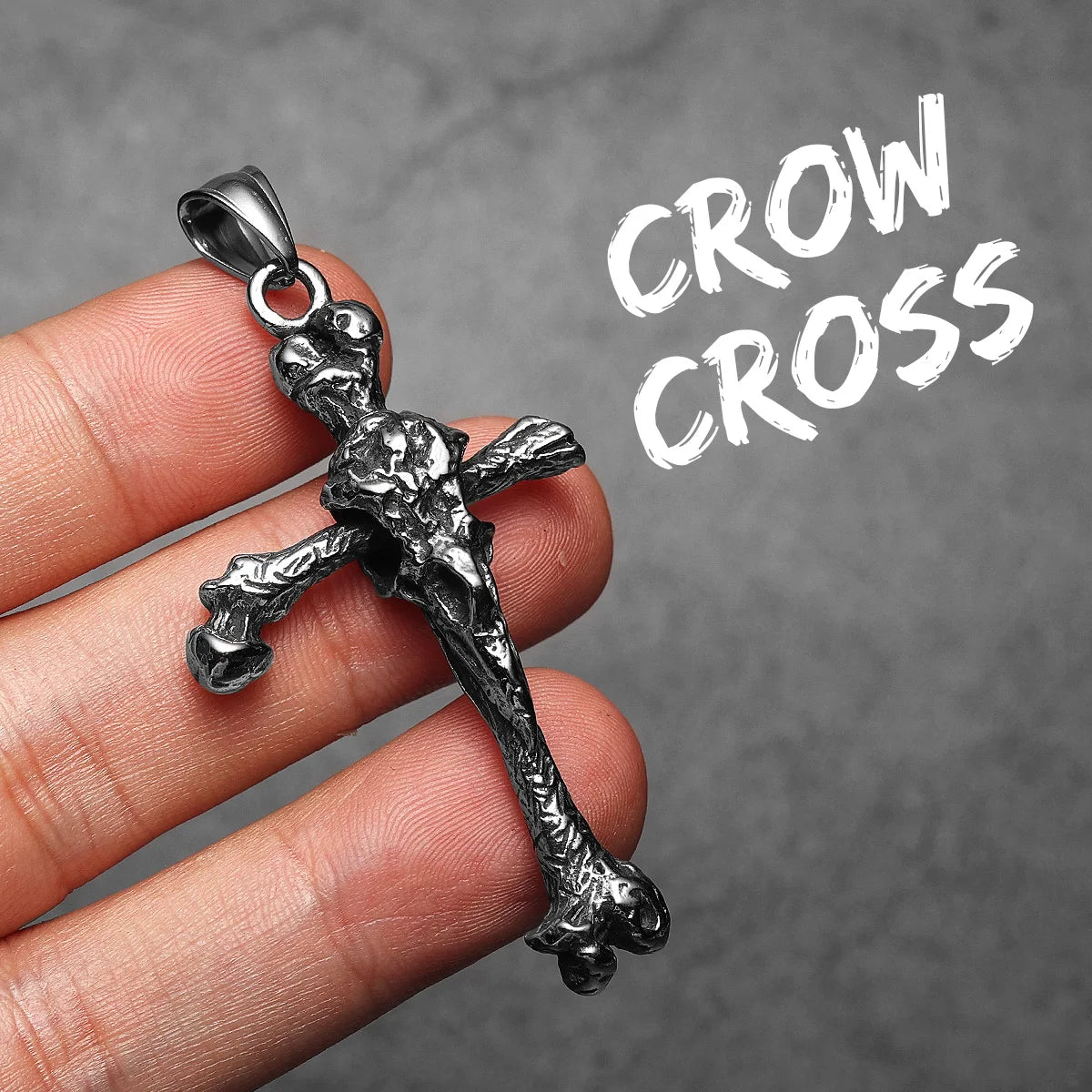 Viking Crow Bone Cross Men Necklaces Stainless Steel Amulets Pendant Chain Women Fashion Jewelry Punk Accessories Gift Wholesale