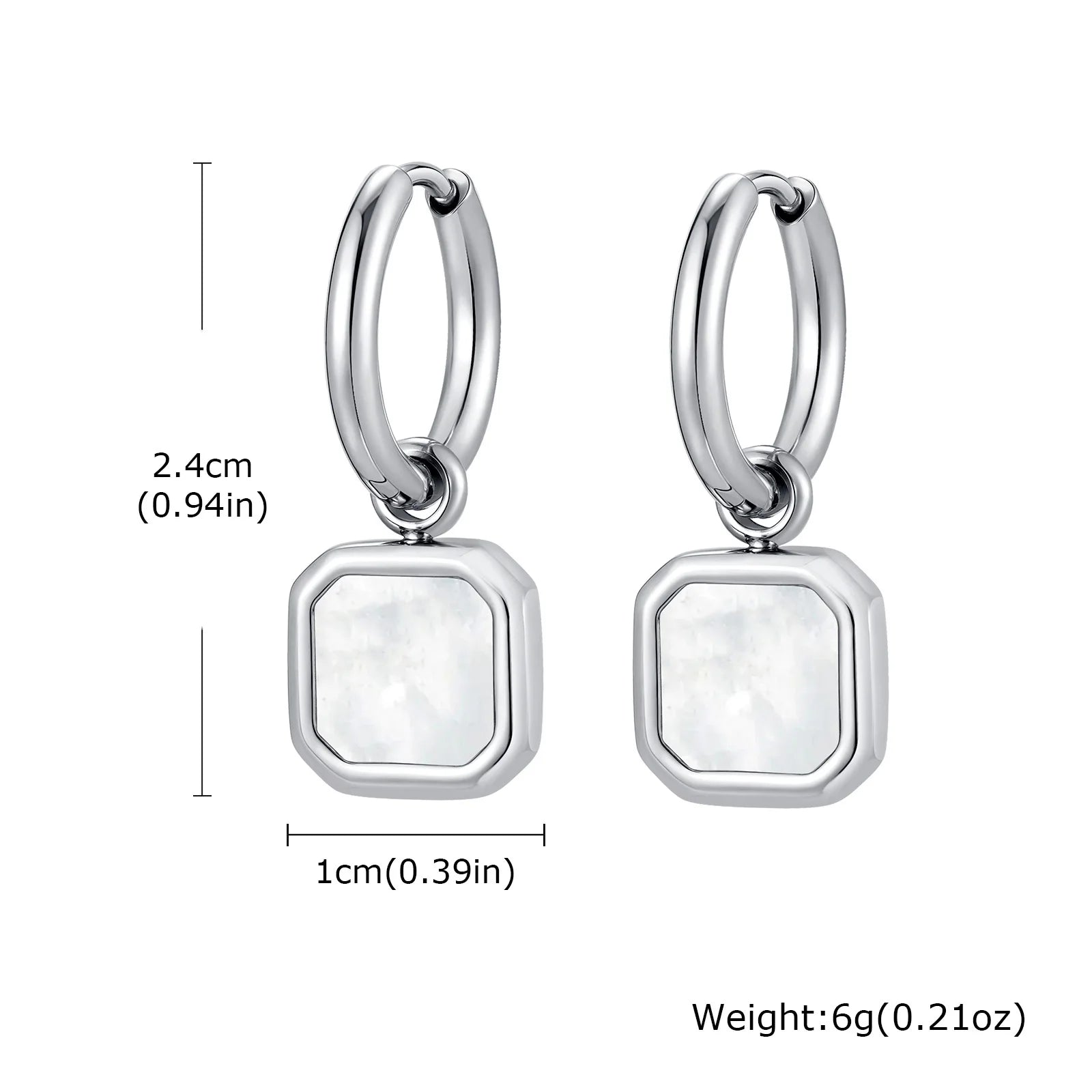 Natural Stone Huggie Hoop Earrings — SS