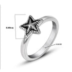 1Pcs Non-Fading Stainless Steel Cross-Border Five-Pointed Star Men's Ring Punk Hip-Hop Jewelry