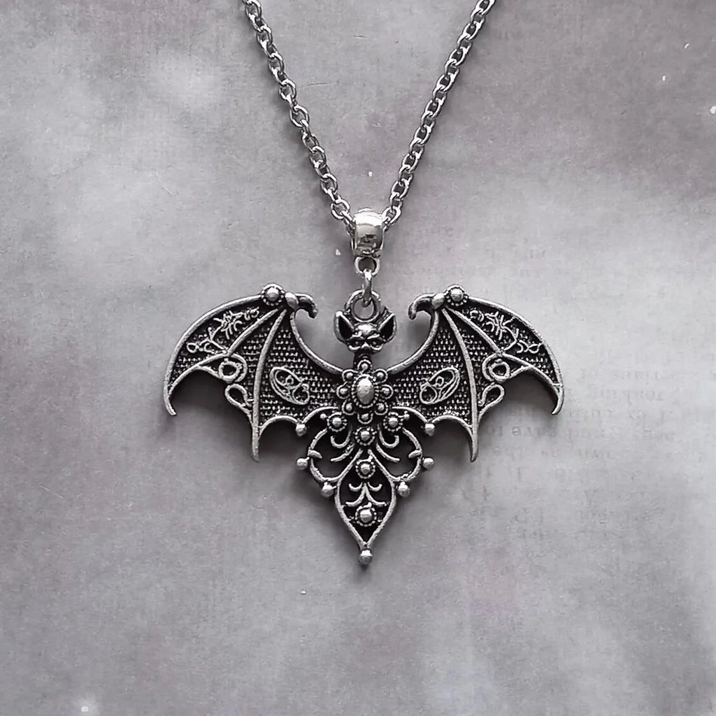 Vampire Bat Charm Choker Necklace — Stainless Steel