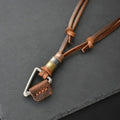 Leather Triangle Rope Chain Necklace — Zinc Alloy