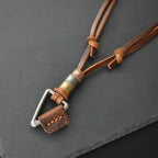 Leather Triangle Rope Chain Necklace — Zinc Alloy