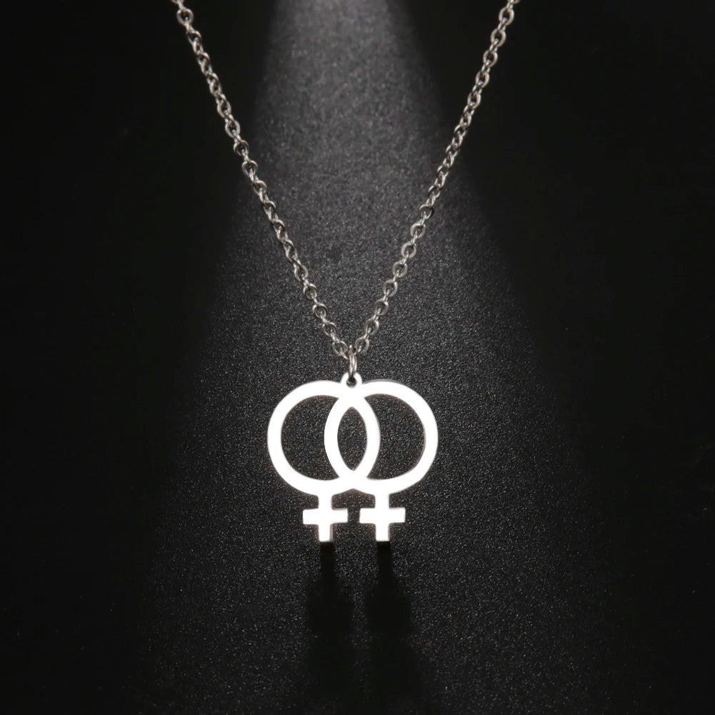 Amaxer Vintage Female Symbol Feminist Venus Necklace for Women Pendant Necklaces Chain Choker Jewelry Gift