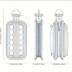 Portable 2-in-1 Folding Ice Maker Water Bottle Creative Ice Cube Mold Kitchen Bar Gadgets Ice Hockey Lattice Making