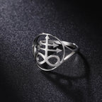 Leviathan Cross Satan Signet Ring — Stainless Steel