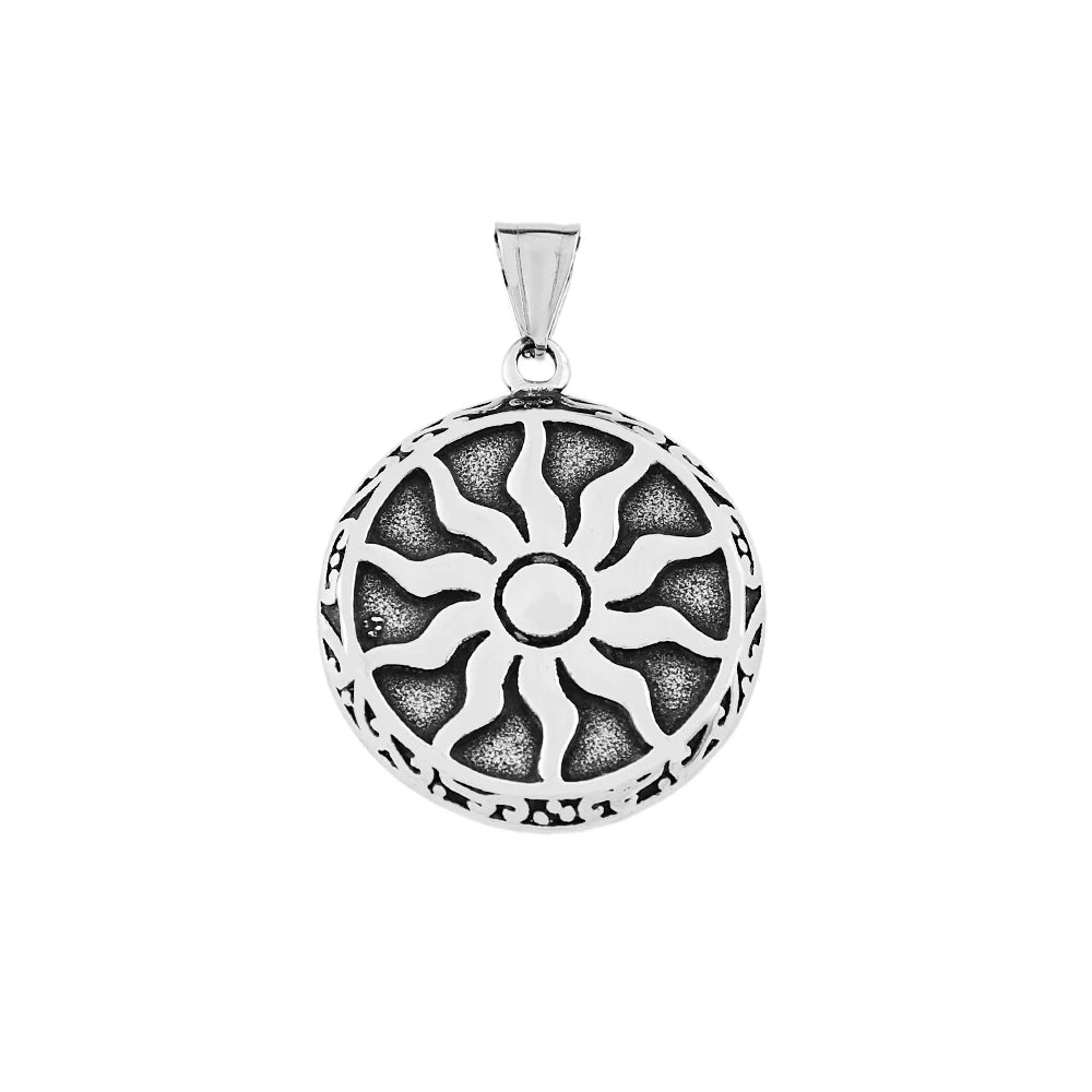 Sun God Pendant Necklace — Stainless Steel