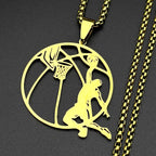 Basketball Stainless Steel Pendant Necklace