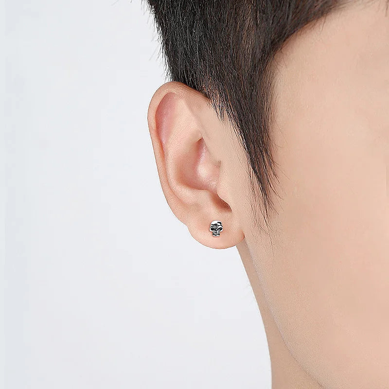 Gold Skull Stud Earring Stainless Steel